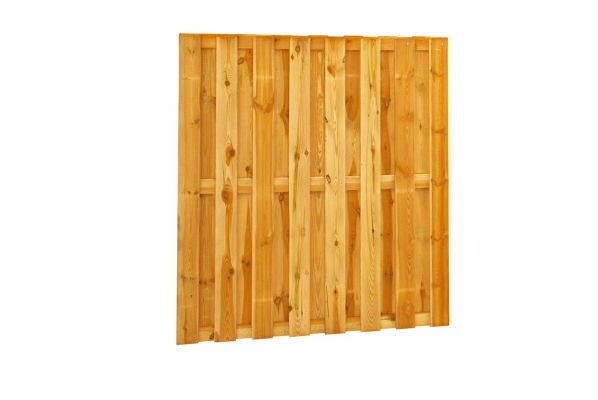 Grenen geschaafd plankenscherm 15-planks 15 mm, 179 x 179 cm, recht, groen geïmpregneerd.