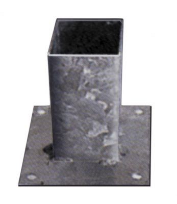 Vloerpaalhouder verzinkt 12 x 12 cm.