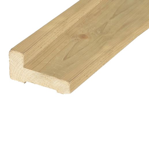 Grenen fundamentbalk 4,5 x 9,0 x 300 cm, groen geïmpregneerd.