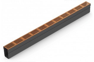 ACO Slim-Line 100 cm met corten design rooster