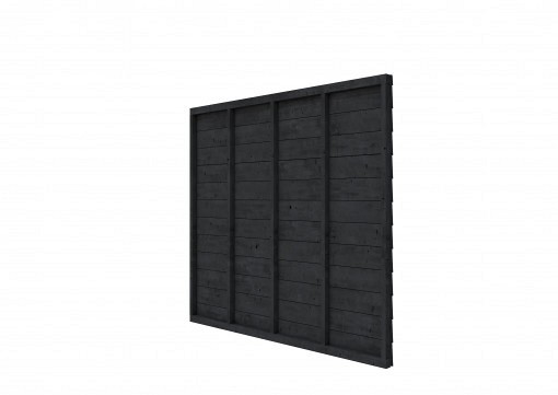 Douglas wandpakket t.b.v. enkelzijdige wand Comfort/DHZ 246,5x224 cm, zwart geïmpregneerd.