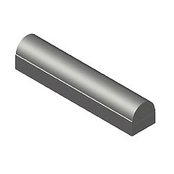 Stootband 2 zijden recht 18x20x100 voet 8cm grijs
