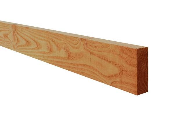 Douglas fijnbezaagde gording 7,5x22,5x400 cm, groen geïmpregneerd.
