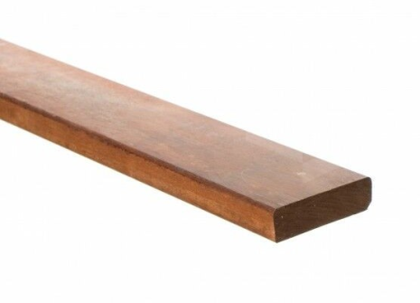 Bangkirai 28x95x4600mm  4 zijdig geschaafd met ronde kanten