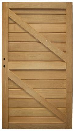 Bangkirai massief poort 22-l met slot 100x180cm links incl. aanslaglat Premium FCQ