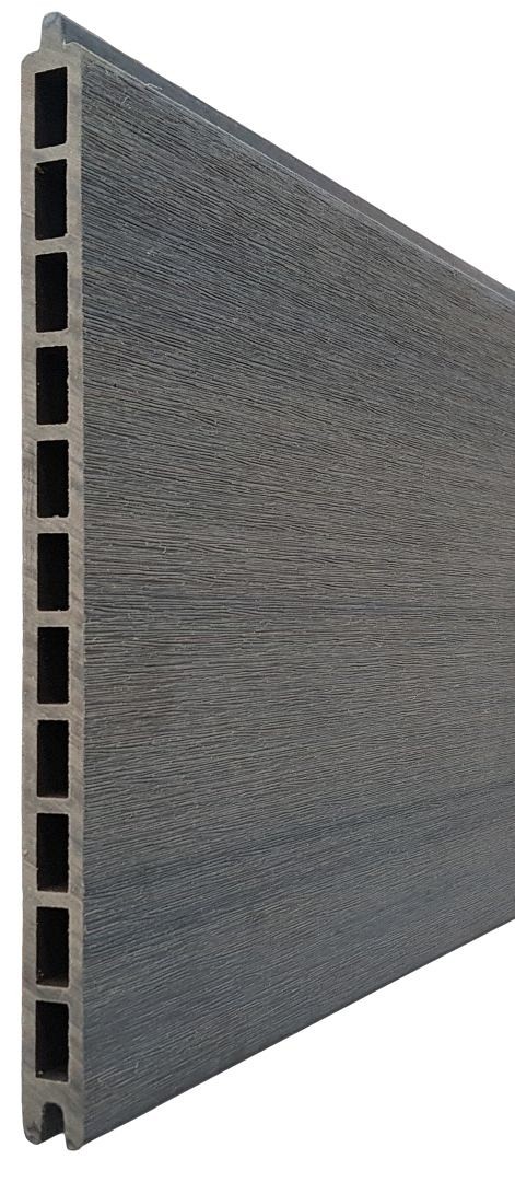 WPC Premium fence board Dark Grey 21x310mm (wb 300mm) L-178cm