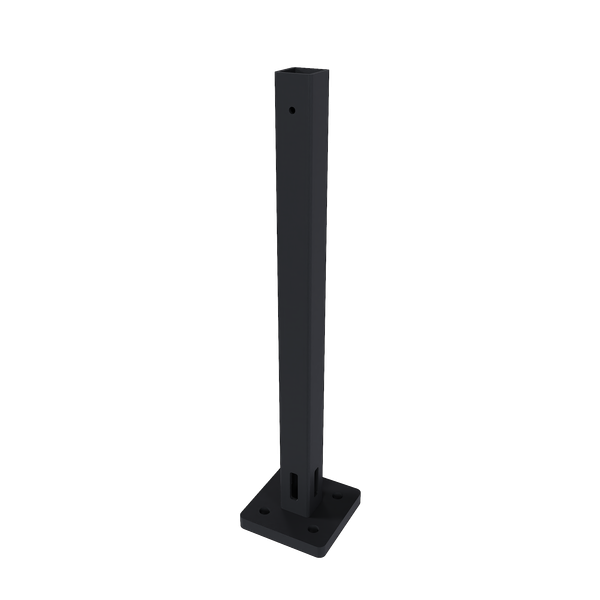 NewTechWood stalen paalhouder incl. bevestigingsmateriaal, 8 x 8 x 40 cm, zwart.