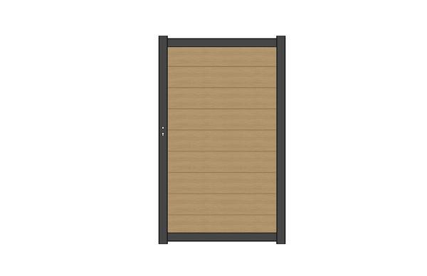 NewTechWood co-extrusie composiet deur Premium in aluminium frame, horizontaal, 97 x 186 cm, Red Cedar.