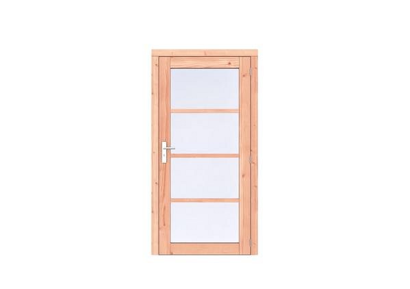 Douglas Volglas enkele deur Prestige 108x209 cm, rechtsdraaiend, scharnieren, RVS beslag, onbehandeld.